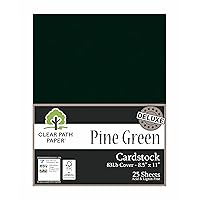 Deluxe Pine Green Cardstock - 8.5 x 11 inch - 83Lb Cover - 25 Sheets - Clear Path Paper