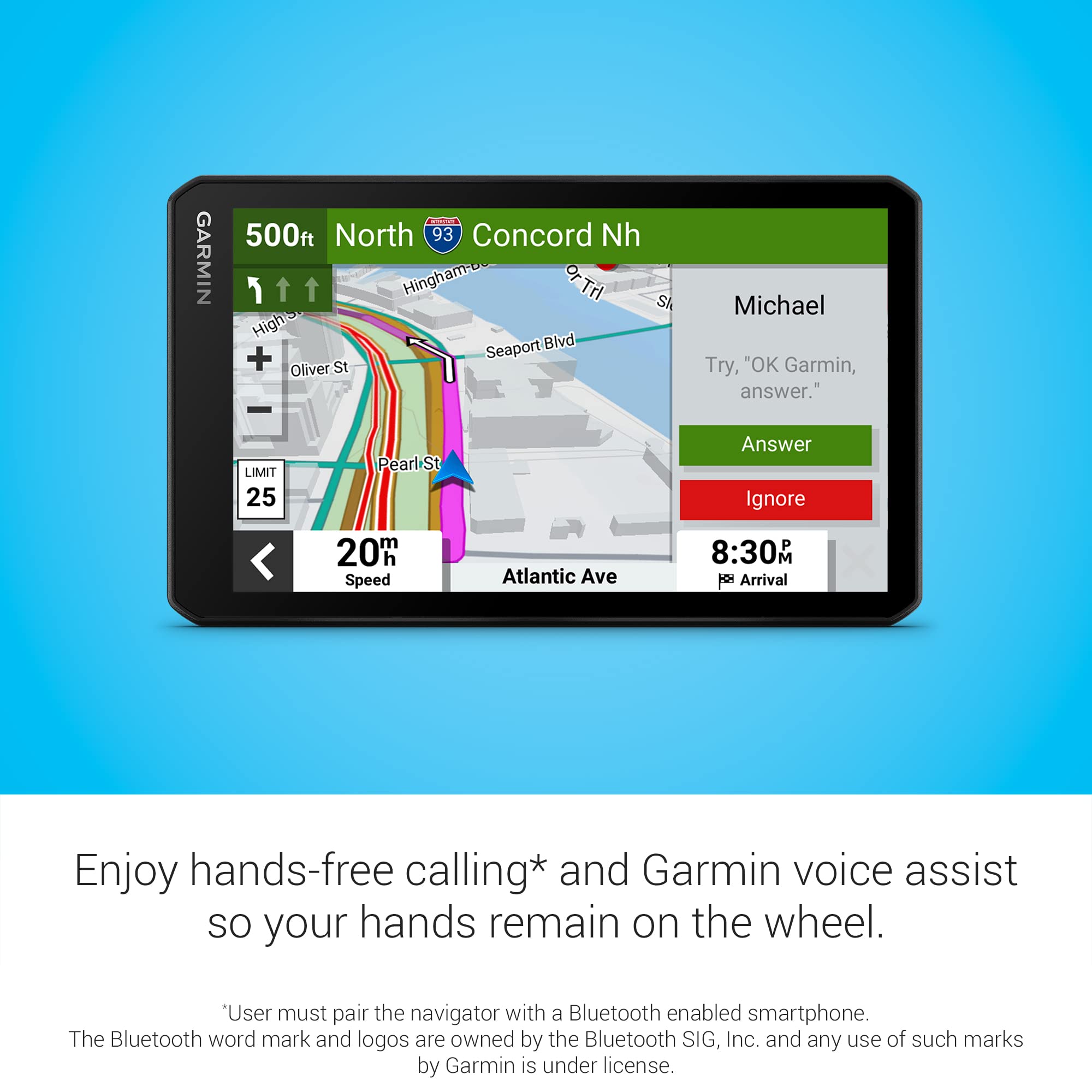 Garmin DriveCam™ 76, Large, Easy-to-Read 7” GPS car Navigator, Built-in Dash Cam, Automatic Incident Detection, High-Resolution Birdseye Satellite Imagery