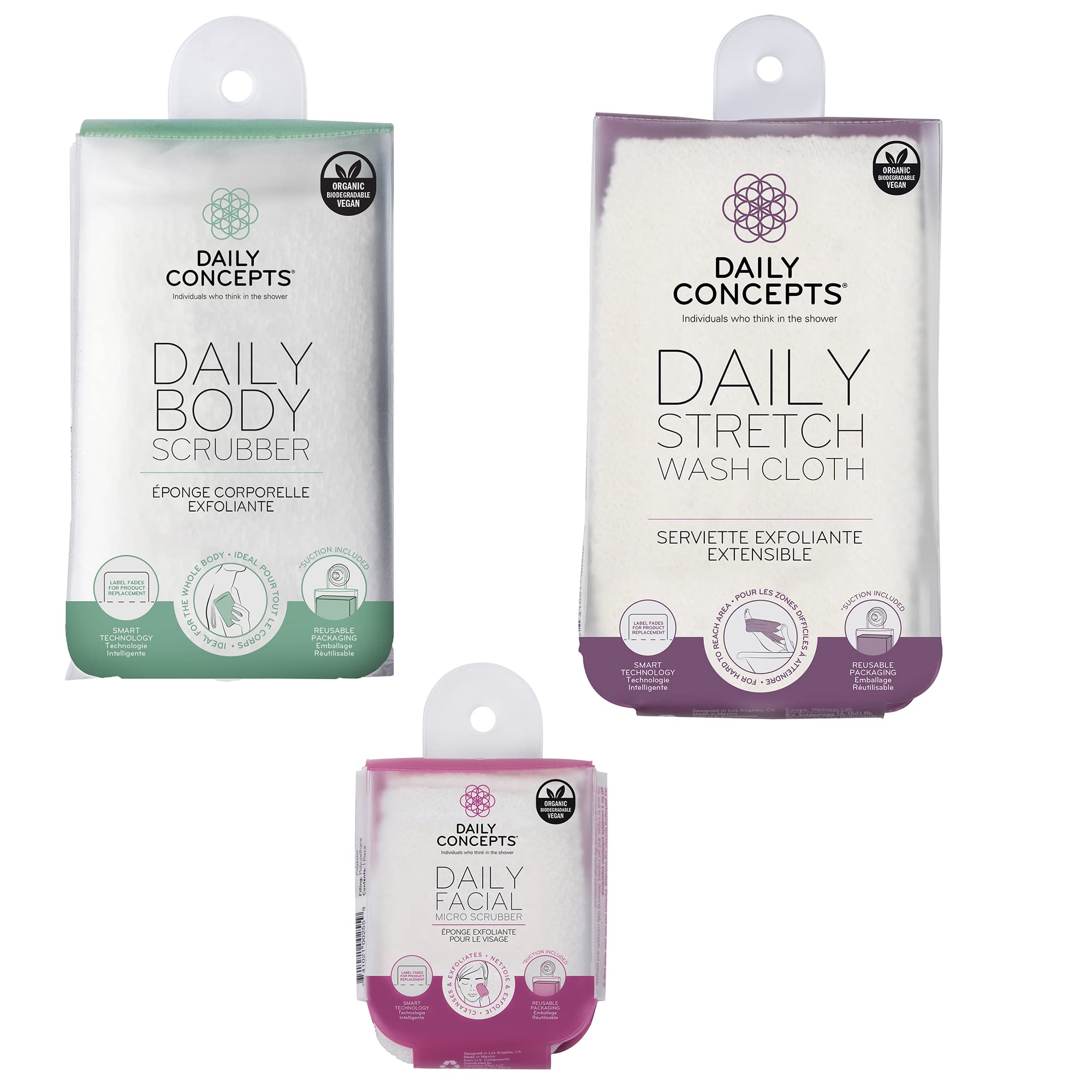 Daily Body Scrubber - Daily Facial Micro Scrubber - Daily Stretch Wash Cloth