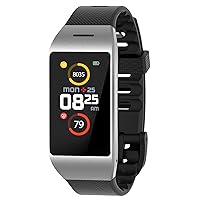 ZeNeo Smartwatch with High Resolution Touch Screen, Heart Rate Monitoring and Hands Free Call, Swiss Design, iOS and Android - Silver/Black