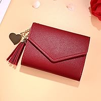 Mini Tassel Wallet Women Fashion Purse Female Short Mini Wallets Korean Students Lovely Purse Female Small Wallet for Women Red