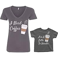 Threadrock Coffee & Latte Toddler & Women's V-Neck T-Shirt Set