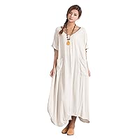 Women's Linen Cotton Long Maxi Dress Soft Plus Clothing 83
