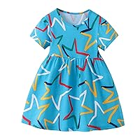 Baby Girl Dress Shoes Summer Toddler Kids Dresses Girls Clothing Five Pointed Star Pattern Dress Infant Christmas