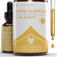 Mood Support Supplement | May Help to Improve Mood, Reduce Stress, Enhance Cognitive Function & More | Stress Relief Supplement | L Theanine | Lions Mane Supplement | L Theanine Supplement | 1 fl oz
