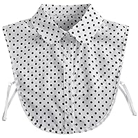 Detachable False Collar Blouse Fake Collar Half Shirts Collar Polka Dots Designed Cotton Top Elegant for Women Girls