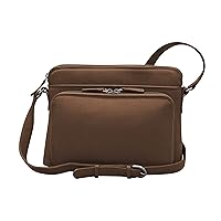ili New York - Leather Shoulder Handbag w/Side Organizer - Soft, Smooth Leather Handbag w/RFID Blocking Lining