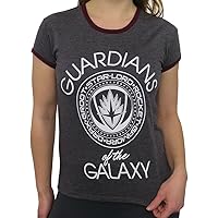 GOTG Vol. 2 Guardians Crest Women's T-Shirt- Slim Medium Heather Grey