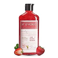ST. D'VENCE Body Wash with Salicylic Acid Beads- Strawberry & Shea Butter Controls Body & Back Acne Sulphates & Paraben Free, 300 ml (The Bliss Berry) (Red)