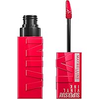 Maybelline New York Super Stay Vinyl Ink Longwear No-Budge Liquid Lipcolor Makeup, Highly Pigmented Color and Instant Shine, Capricious, Raspberry Pink Lipstick, 0.14 fl oz, 1 Count