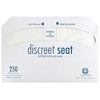 Discreet Seat Half-Fold Toilet Seat Covers, 14.25 X 16.5, White, 250/pack, 20 Packs/carton