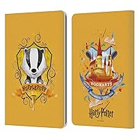 Head Case Designs Officially Licensed Harry Potter Hufflepuff Deathly Hallows II Leather Book Wallet Case Cover Compatible with Kindle Paperwhite 1/2 / 3