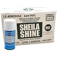 Sheila Shine Low Voc Stainless Steel Polish & Cleaner, Approved for sales in CA, Case of 12x10 oz Aerosol Can