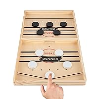 Large Sling Puck Game, Foosball Winner Board Game, Wooden Hockey Table Game, Fast Paced Slingshot Game Board, Rapid Sling Table Battle Speed String Puck Game for Kids Adults & Family Party