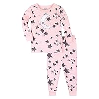 Lamaze Baby Girls' Super Combed Natural Cotton Tight Fit Long Sleeve Sleepwear 2 Piece Set, Footless, 1 Pack