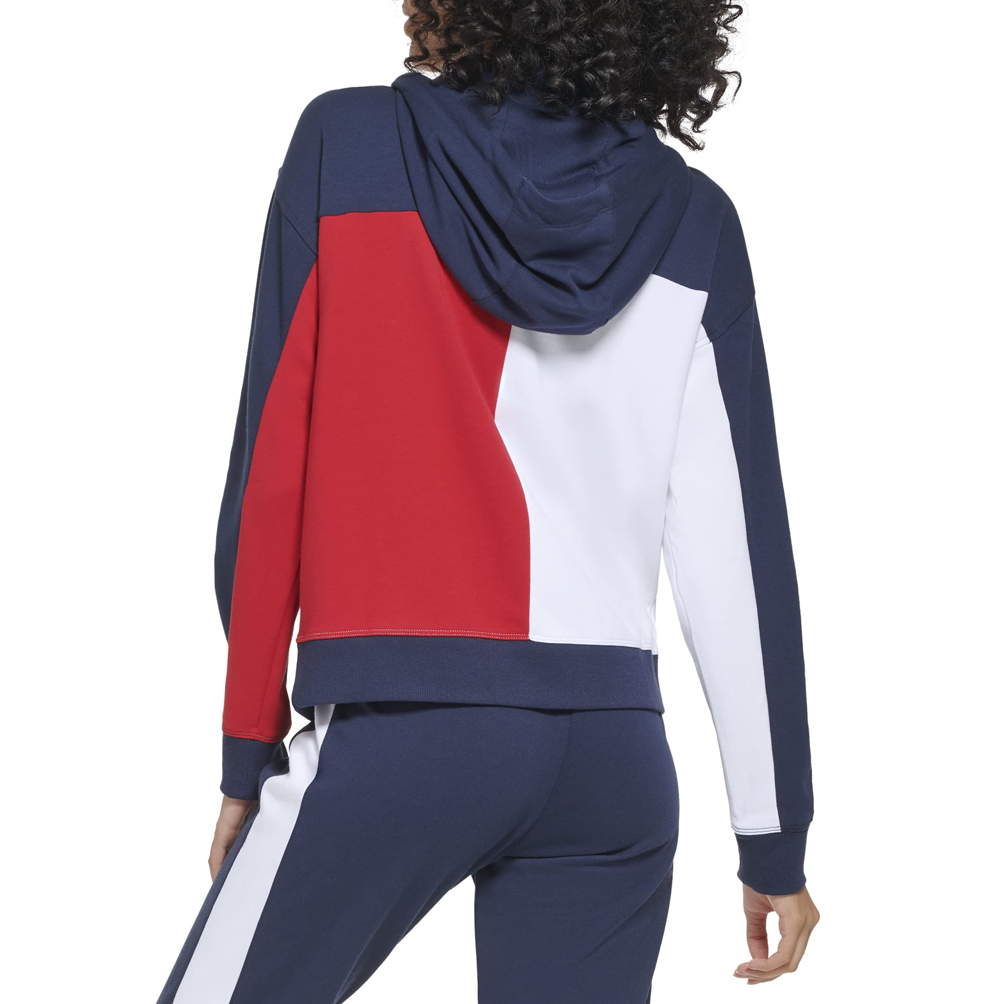 Tommy Hilfiger Women's Soft & Comfortable Fleece Colorblocked Full Zip Hoodie