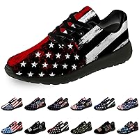 American Flag Shoes for Men Women Running Shoes Womens Mens Comfortable Walking Tennis Sneakers Athletic Shoes Gifts