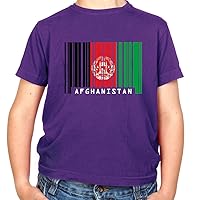 Afghanistan Barcode Style Flag - Childrens/Kids Crewneck T-Shirt