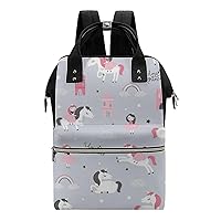 Unicorn Princess Durable Travel Laptop Hiking Backpack Waterproof Fashion Print Bag for Work Park Black-Style
