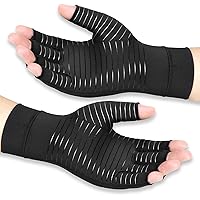 Copper Arthritis Compression Gloves Women Men Relieve Hand Pain Swelling and Carpal Tunnel Fingerless for Typing, Support for Joints, Medium