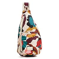 Vera Bradley Ripstop Mini Sling Backpack, Immersed Blooms Jewel