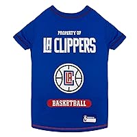 Pets First Cute Dog T-Shirt, Medium - NBA Los Angeles Clippers Dog & Cat Shirt with Basketbal Team Logo. A Comfortable & Fashionable Yet Durable Pet Outfit, Blue (LAC-4014-MD)