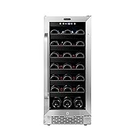 Whynter Stainless Steel BWR-308SB 15 inch Built Undercounter Wine Refrigerator with Reversible Door, Digital Control and Lock, 33-Bottle