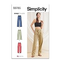 Simplicity Easy Misses' Relaxed Fit Pants Sewing Pattern Packet, Design Code S9785, Sizes 18-20-22-24-26, Multicolor