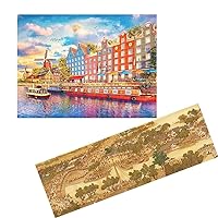 Two Plastic Jigsaw Puzzles Bundle - 4800 Piece - Dominic Davison - Afternoon in Amsterdam and 5600 Piece - Panorama - Smart - Bears Along The River - [H3074+H3368]