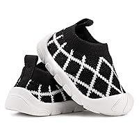 Baby Walking Shoes Toddler Girl Boy Soft Sole Breathable Cotton Canvas Shoes Infant Lightweight Non-Slip Safer Slip-on First Walkers Shoes Casual Tennis Wide Sneakers Rubber Soles Running Outdoor