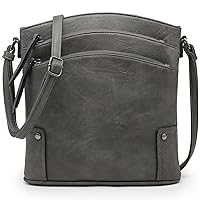 Crossbody Bags Purses for Women Trendy Multi Pockets Monogram Zip Shoulder Bags Ladies PU Leather Handbag