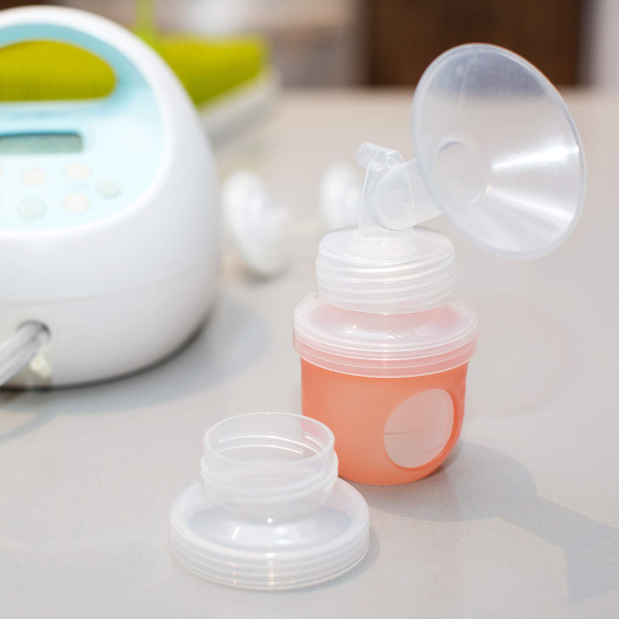 Boon Nursh Wide Neck Breast Pump Adaptor - Works with Spectra and Avent Breast Pumps - Compatible Nursh Bottles - Breastfeeding and Bottle-Feeding Essentials - 2 Count (Pack of 2)