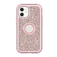 Glitter Case for iPhone 14/14 Pro/14 Plus/14 Pro Max, Sparkle Sparkly Bling Case, 3 Layer Hybrid, Anti-Slick Protective Case Support Wireless Charging,Pink,14 pro 6.1''