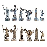 Greek Mythology Chess Set - Blue&Copper - Without Chess Board