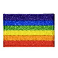 Rainbow Flag Sign Gay Lesbian LGBT Lesbian Embroidered Iron on Patch LGBTQ LGBTQ+ LGBTQIA+ Logo Gay Pride Festival Rights Love DIY Heart Sign Symbol