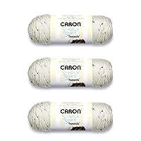 Caron Simply Soft Off White Tweeds Yarn - 3 Pack of 141g/5oz - Acrylic - 4 Medium (Worsted) - 250 Yards - Knitting, Crocheting & Crafts