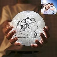 Custom Moon Lamp 3d Printing,Customized Photo Moon Lamp Custom Picture Engraved Moon Light Gift for Wife,Husband,Kids (sixteen colors,12cm)
