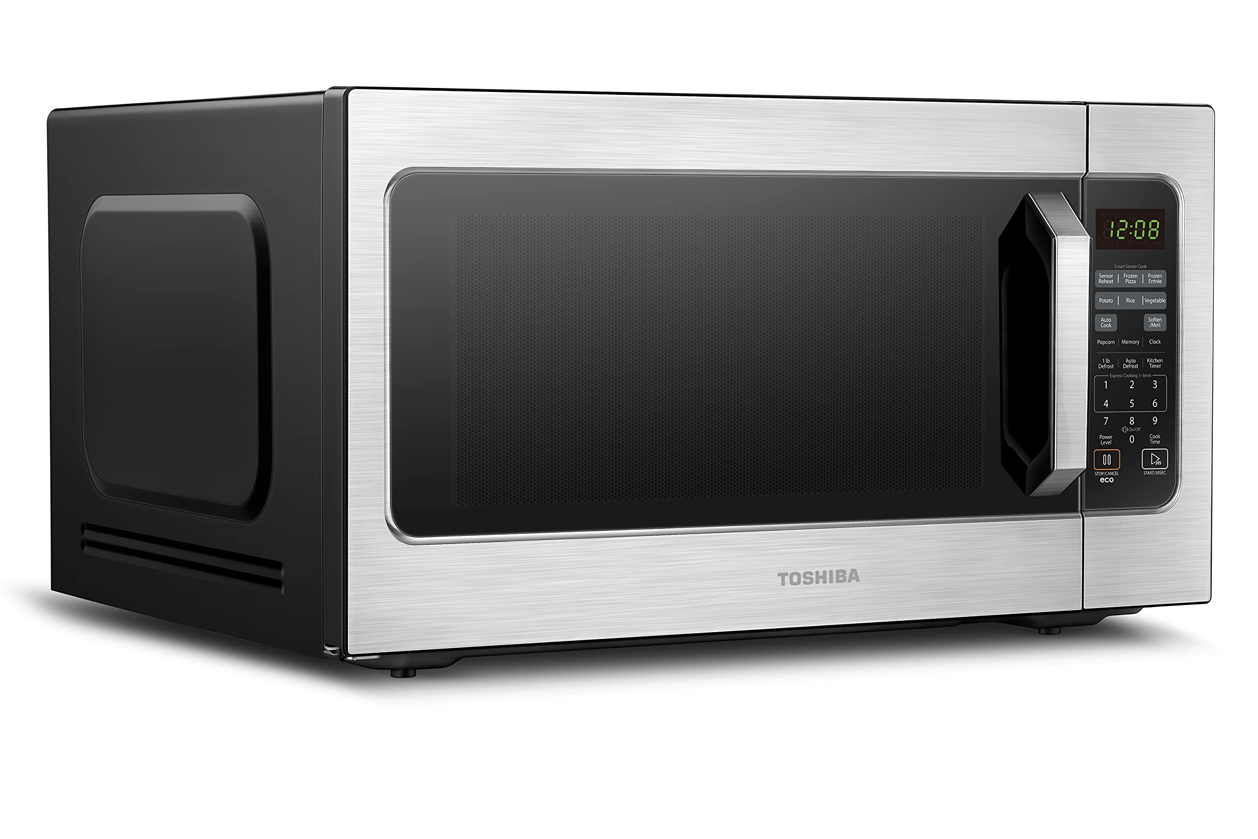 Toshiba ML-EM62P(SS) Large Countertop Microwave with Smart Sensor, 6 Menus, Auto Defrost, ECO Mode, Mute Option & 16.5