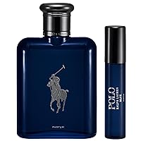Polo Blue - Parfum - Men's Cologne Set- Aquatic & Fresh - With Citrus, Oakwood, and Vetiver - Intense Fragrance - 4.2 Fl Oz Bottle & 0.34 FL Oz Travel Size