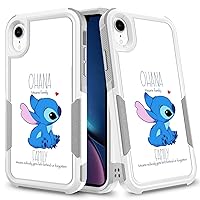 Case for iPhone Xs, Ohana Means Family Pattern Shock-Absorption Hard PC and Inner Silicone Hybrid Dual Layer Armor Defender Case Protective Cover for iPhone X and iPhone Xs