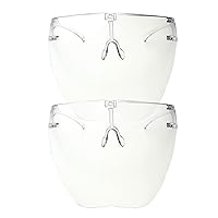 zeroUV - Protective Face Shield Full Cover Visor Glasses/Sunglasses (Anti-Fog/Blue Light Filter) (Clear/Clear) 2-Pack