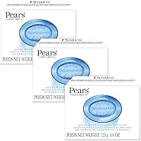 Pears Soap, Face & Body Soap, Mint Extract – Pure & Gentle Bar Soap, Transparent Moisturizing Glycerin Soap for Cool & Refreshed Skin, Blue Soap Bars, 4.4 Oz (Pack of 3)