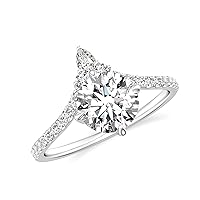 Natural Diamond Round Crown Shaped Ring for Women Girls in Sterling Silver / 14K Solid Gold/Platinum
