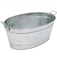 Achla Designs C-55 Large Galvanized Steel Metal Oval tub
