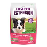 Health Extension Weight Control Dry Dog Food, Natural Food for Overweight Adult Dogs with Added Vitamins & Mineral, Lite Chicken & Brown Rice Recipe (1 lbs / 0.4 kg)
