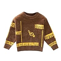 Boys/Girls Music Letter Printed Knitted Sweater Shirts Top