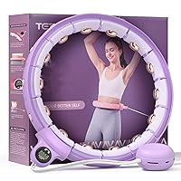 Smart Hula Circle Hoops for Adults Weight Loss, Fitness Hoop 14 Adjustable Detachable Knots, with Ball Auto Rotate 360 Degree for Women and Beginners