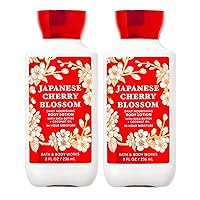 Bath & Body Works Japanese Cherry Blossom Signature Collection Body Lotion 8 fl oz (236 ml) - New Formula (2 Pack)