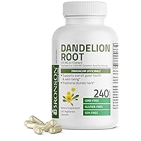 Bronson Dandelion Root High Potency Supplement, Supports Overall Good Health & Well-Being, Traditional Diuretic Herb - Non-GMO, 240 Vegetarian Capsules