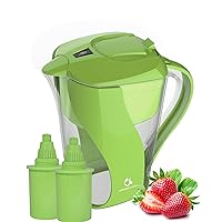 109X2 Alkaline Water Pitcher - Removes Chlorine and Contaminants Plus Increases pH (Green), AOK109-GRN-02